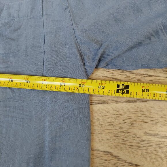 Jamaica Jaxx Men 100% silk Medium short sleeve button down blue shirt - Picture 8 of 15